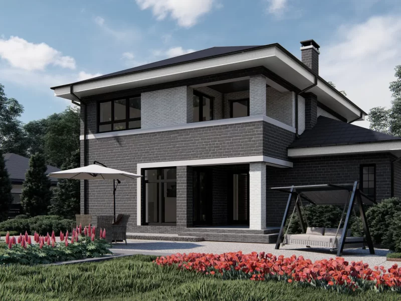 Two-Story Brick-Finished House Project