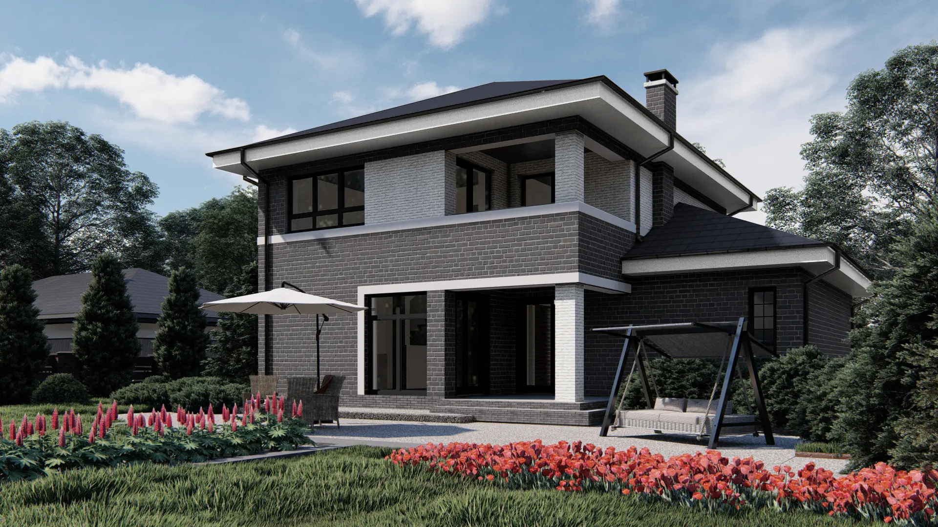 Two-Story Brick-Finished House Project